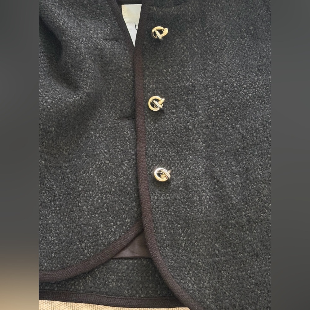 ba&sh Octave Wool Blend Tweed Hooded Blazer Metallic Knot Buttons Size 2 -US 6 - Picture 15 of 16